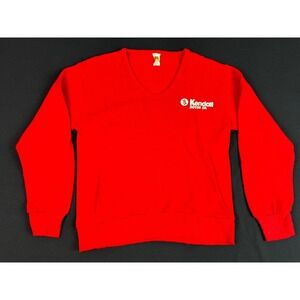 Kendall Motor Oil Racing Sweater ~ Adult M ~ Red Made in USA Velva Sheen Vtg 80s